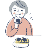 おやつを食べるおばあちゃん